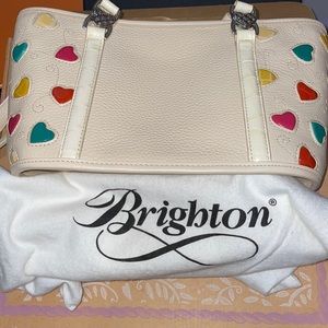 White Brighton Leather Heart Purse